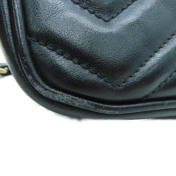 💎✨BEAUTIFUL✨💎 Authentic Gucci GG Shoulder Bag Calfskin Leather Black - Picture 9 of 14